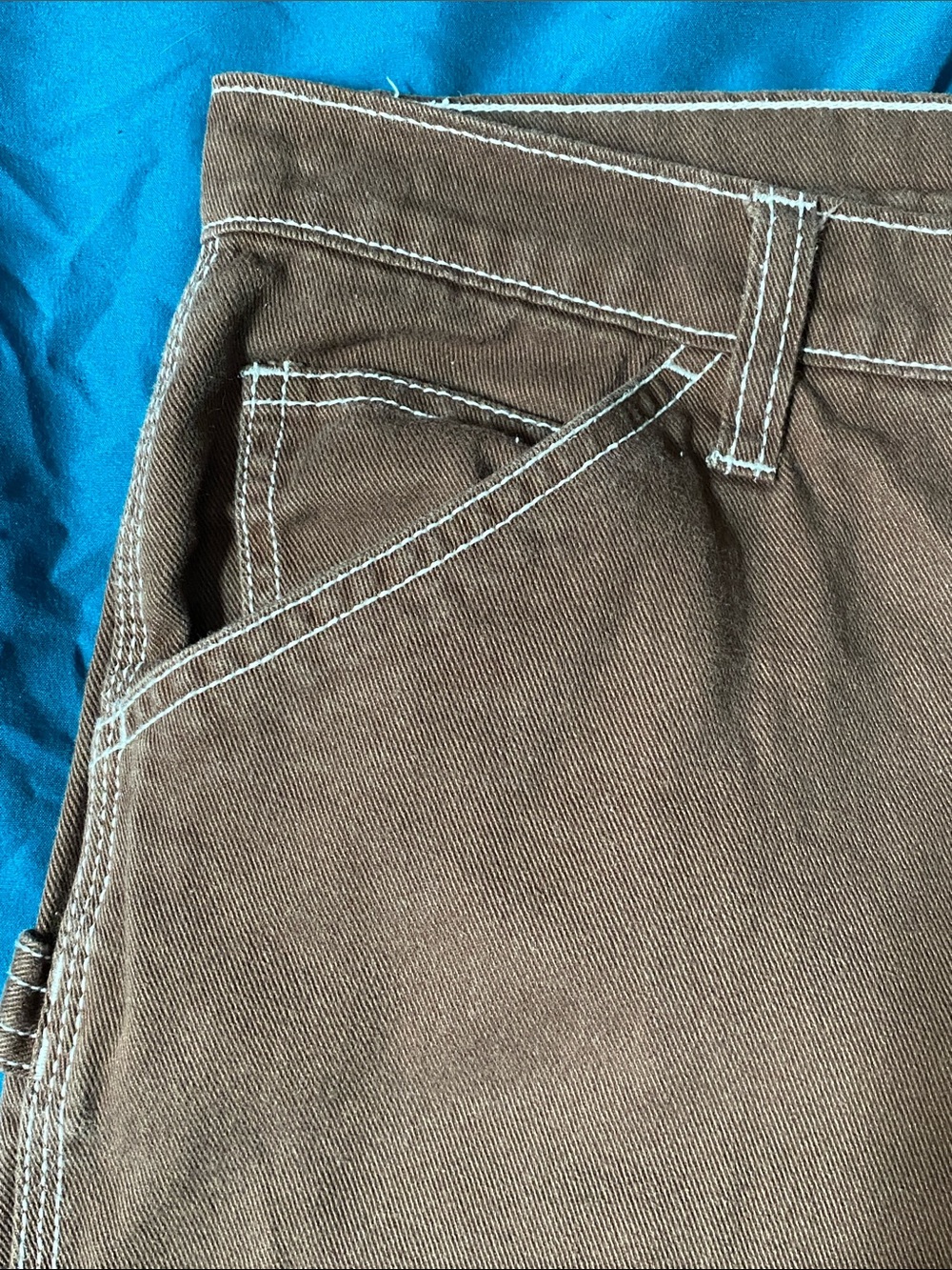 Dickies Brown Loose Straight Contrast Stitch Cotton Twill Carpenter Pants - Picture 4 of 12